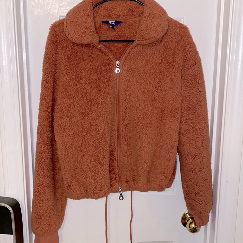 Orange JoyLab fuzzy jacket